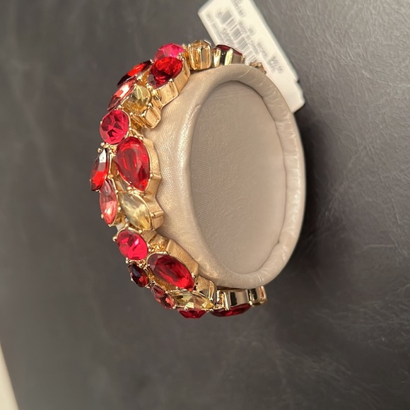 Anne Klein Stretch Bracelet with Hot Pink, Champagne and Reddish Jewels. - Picture 7 of 8